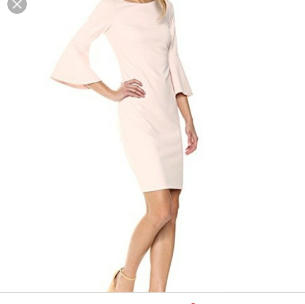 Calvin Klein bell sleeve blush dress
